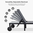 thumbnail image 4 of PURPLE LEAF Outdoor Chaise Lounge Chairs Set Aluminum Adjustable Recliner with Wheels and Table for Poolside Beach Patio Reclining Sunbathing Lounger, Grey, 4 of 10