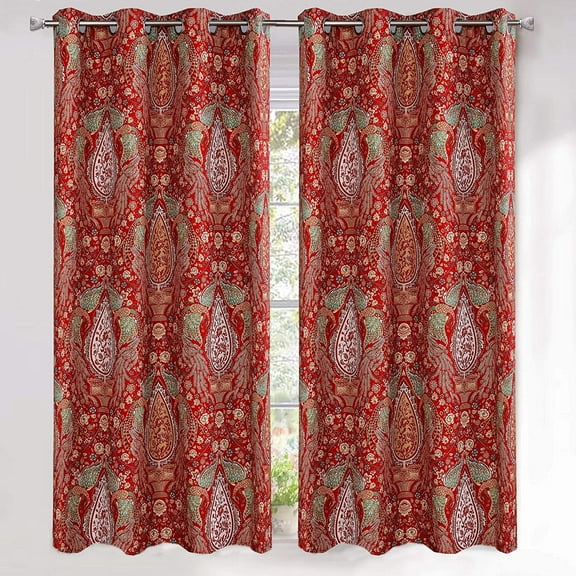 DriftAway Christopher Peacock Floral Thermal Insulated Blackout Curtains, 52” x 63” (2 Panels)