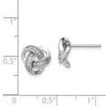 thumbnail image 2 of FB Jewels Sterling Silver Rhodium-plated CZ Micropav‚Äö Love Knot Post Earrings, 2 of 2