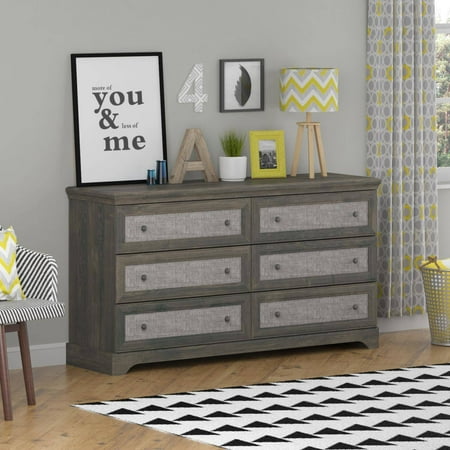 Ameriwood Home Stone River 6 Drawer Dresser With Fabric Inserts Ameriwood Home Stone River 6 Drawer Dresser With Fabric Inserts Weathered Oak Com