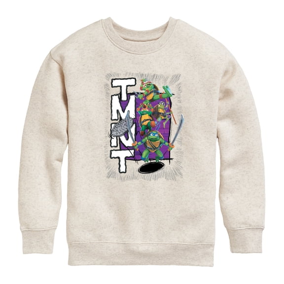 Teenage Mutant Ninja Turtles - Donatello, Raphael, Leonardo, & Michelangelo Graphic Long Sleeve Fleece Sweatshirt