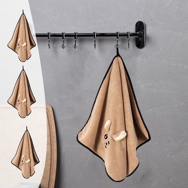 Fiudx Ofertas flash Artículos en oferta Toalla de lana Coral, toalla absorbente fuerte, secado rápido, linda toalla para lavado de cara, toalla para cabello seco suave y amigable con la piel