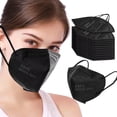 thumbnail image 2 of Mascarillas faciales KN95 SDIW, 100 unidades, filtro negro de 5 capas ≥ 95%, 2 of 6