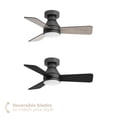 thumbnail image 3 of Aero 32in 3-Blade Smart Flush Mount Fan 2700K-6000K CCT Tunable Range LED Light Kit with Remote Control and Black Hardware with Reversible Blades Weathered Wood or Black Works With iOS or Android App, 3 of 10