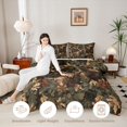 thumbnail image 3 of Castle Fairy Teens Autumn Jungle Deer Queen Comforter Set 3 Pieces,Woodland Wildlife Comforter Sets Queen,Brown Orange Cream,Black Reversible,1 Comforter and 2 Pillowcases, 3 of 6