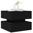 thumbnail image 4 of vidaXL Coffee Table with LED Lights Black 50x50x40 cm, 4 of 5