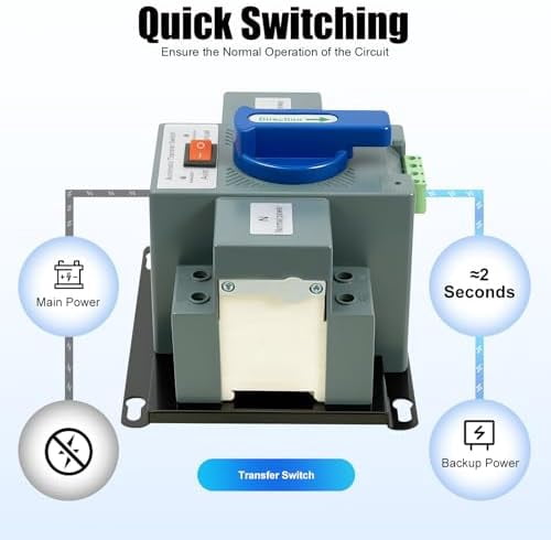 Dual Power Automatic Transfer Switch,Generator Transfer Switch,Dual Power Automatic Transfer Switch 50HZ/60HZ 2P 63A Dual Power Generator Changeover Switch 110V