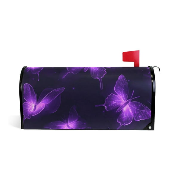 Mailbox Covers Magnetic Large Size 25.4x20.78in Mailbox Wraps Post for Garden Yard Decor Glowing Butterflies Pattern