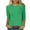 Green, variant on ShiShine Women's Casual 3/4 Sleeve T-Shirts Round Neck Cute Tunic Tops Basic Tees Blouses Loose Fit Pullover