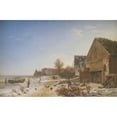thumbnail image 2 of Johan Stroe 24x17 Black Ornate Framed Double Matted Museum Art Print Titled: Strandvejen at Vedbak. Winter Afternoon (1835 - 1837), 2 of 5