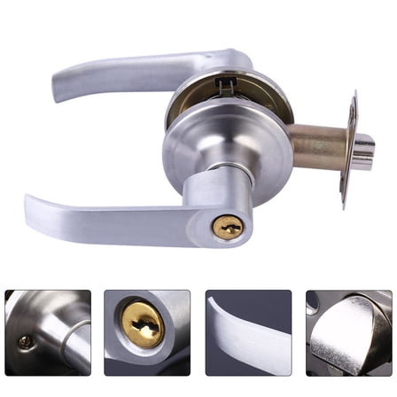 MERRYHAPY 1Set Interior Door Handle Lock with Key for Bedroom and Bathroom