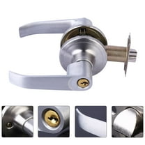MERRYHAPY 1Set Interior Door Handle Lock with Key for Bedroom and Bathroom
