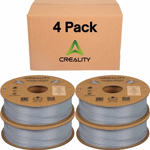 Creality Hyper 1.75mm ABS Filament  for High Speed 3D Printer - 1kg/2.2lbs per Spool - Grey 4 Unit per pack