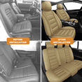 thumbnail image 6 of Car Seat Covers Full Set Fit for Chevrolet/Chevy Suburban 2009-2024,Waterproof Stain-resistant Leather Heavy-Duty Car Seat Covers Protector Beige,Full Set(2 Row 5 Seats), 6 of 10