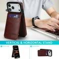 thumbnail image 3 of Dteck Wallet Phone Case for iPhone 17 Pro Case with Card Holder, Flip Cell Phone Wallet PU Leather Wallet Case for iPhone 17 Pro for Men Women, Brown, 3 of 6