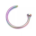 thumbnail image 6 of GKNET 2PCS Nose Ring Surgical Steel Fake Nose Rings Hoop Lip Rings Small Thin Piercing-black-10mm, 6 of 9