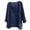 Navy #018, variant on Mens Linen Shirt Breathable 3/4 Sleeve T Shirts Pullover V Neck Loose Summer Casual Top Lightweight Quick Dry Tees, 3XL
