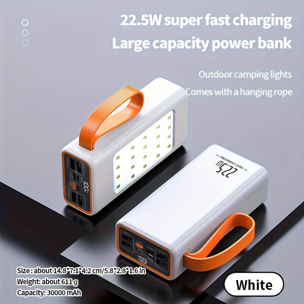 60000mAh Portable Charger with LED Display & Camping Light - Ultra High Capacity Power Bank for iPhone, Android, Outdoor Emergency Backup Battery Pack