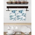 thumbnail image 3 of Navy Blue Leaves Kitchen Dish Towels for Drying Dishes Set of 3, Summer Botanical Farmhouse Watercolor Leaf Waffle Weave Microfiber Hand Tea Bathroom Towels Quick Dry & Absorbent Towel 15.7x23.6, 3 of 7