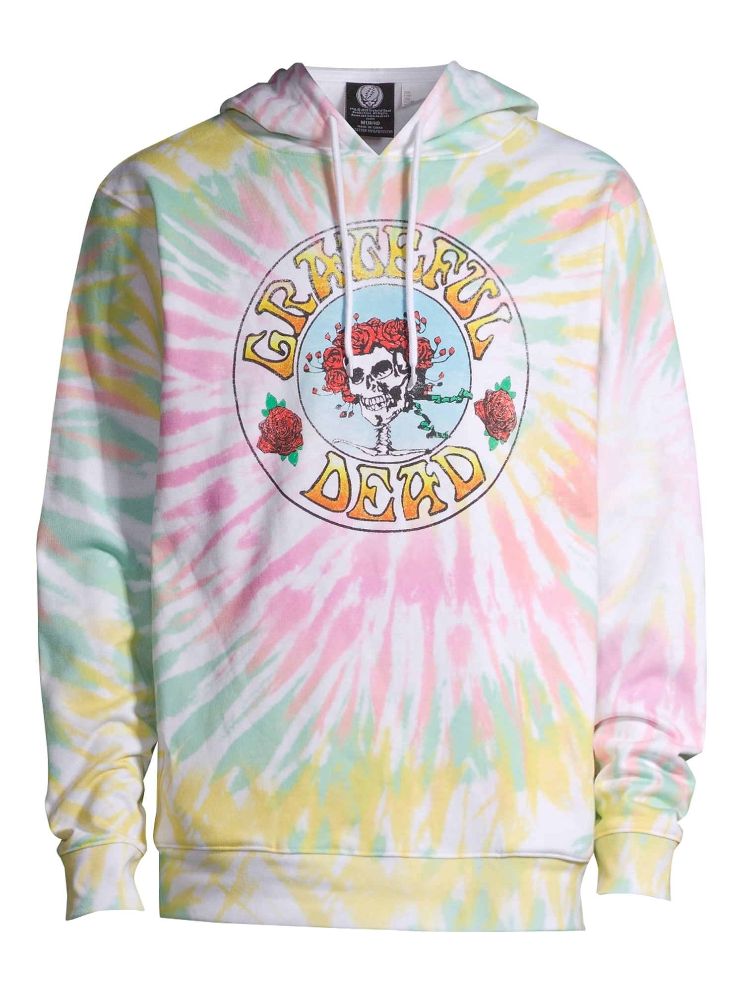 Grateful Dead Men's and Big Men's Ultra-Soft Printed Tie Dye Graphic Pullover  Hoodie 