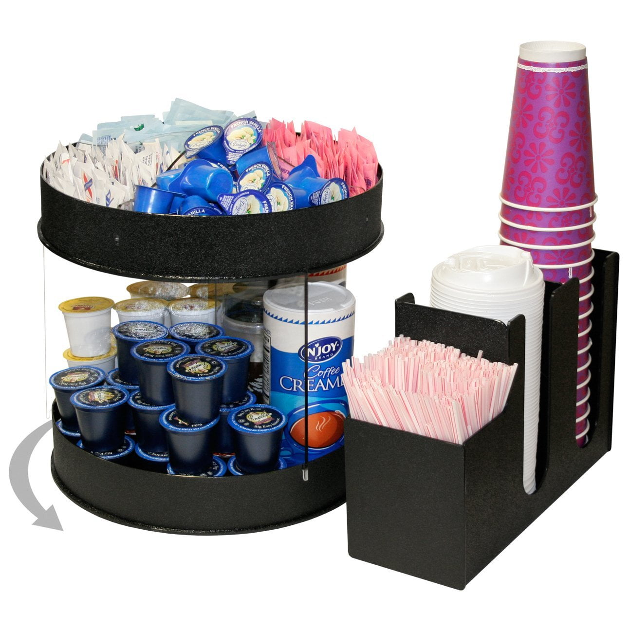2 Piece Combo Cup, Lid, Straw Holder and Coffee KCup and Condiment