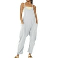 thumbnail image 2 of TrendOFT Womens Casual Summer Jumpsuit Fashion Yoga Square Neck Spaghetti Strap Rib Sleeveless Solid Athletic Womens Rompers One Piece Overalls Grey S, 2 of 7