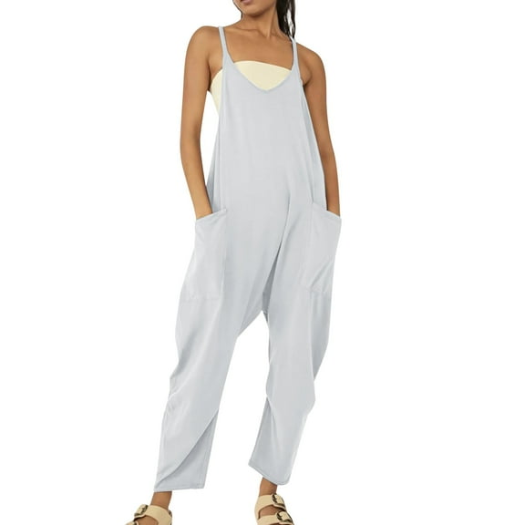Stylish Women's Jumpsuit for Yoga Training and Casual Wear Square Neck Design Sleeveless Ribbed Fabric for Comfort and Flexibility