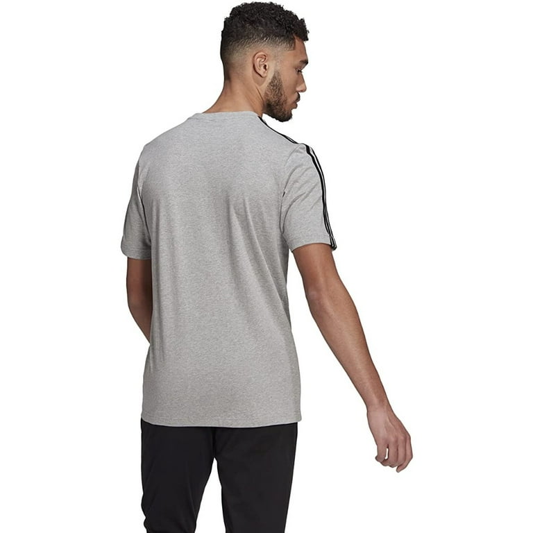 3 XL Essential Stripe Gray Men\'s Slv Adidas Original Short T-Shirt California