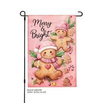 JOOCAR Merry and Bright Gingerbread Cookies Garden Flag for Winter Christmas Home Outdoor Garden Yard Door Decor 12x18 inch