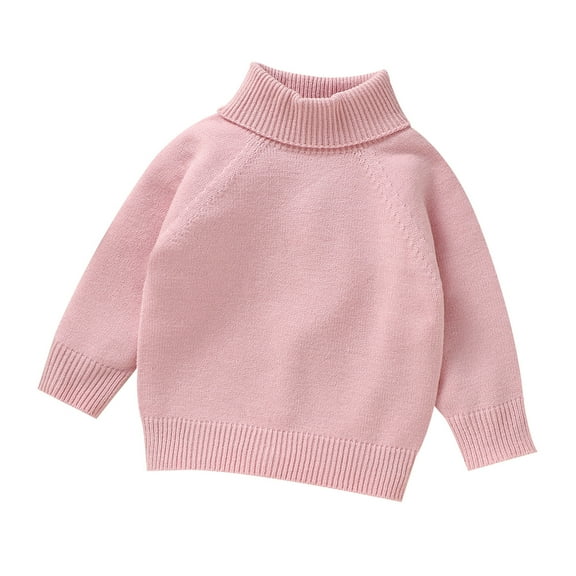 Kids Sweater Long Sleeve Tops Pink Pullover Sweatshirt Baby Girl Warm Winter Sweater for Toddler Boys 2-3 Years