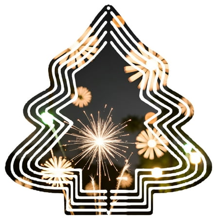 Metal Hanging Christmas Tree Wind Decorations – Festive Garden Spinners with Stylized Fireworks Pattern for Yard and Garden Decor Metal Hanging Christmas Tree Wind Decorations – Festive Garden Spinners with Stylized Fireworks Pattern for Yard and Garden Decor