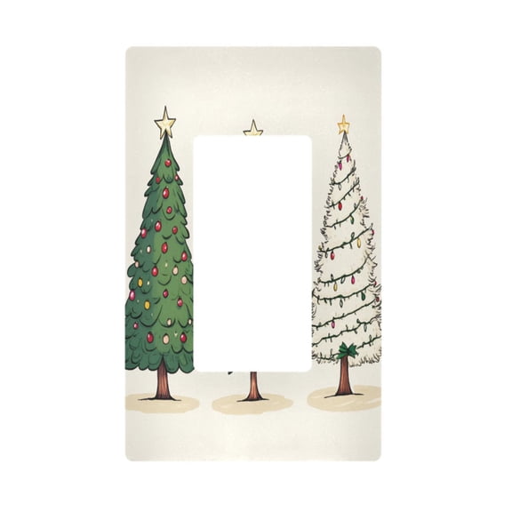 Yayeee Rocker Switch Wall Plate 1-Gang 4.6"x2.9" Home Decorative Outlet Cover, Hand Drawn Christmas Stars