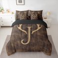 thumbnail image 2 of Castle Fairy Teens Girls Boys Personalized Initial Letter J 7Pcs Bedding Comforter Set,Abstract Retro Queen Bedding Sets Super Cozy,Woodland Animal Deer Queen Sheet Sets,Lightweight Room Decor, 2 of 8