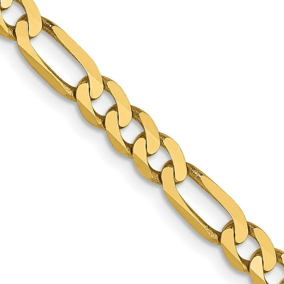 Auriga Fine Jewelry 14K Yellow Gold 4mm Figaro Chain Necklace 18inch for Women