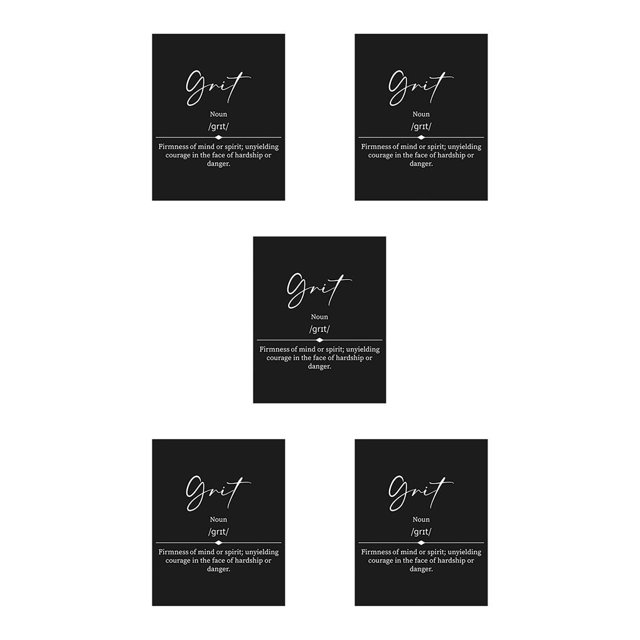 Bearachild Póster de letras en blanco y negro, arte de pared, grano de oficina empresarial motivacional Type2 NO2