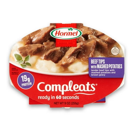 (6 pack) Hormel Compleats Beef Rib Tips with Mashed Potatoes and Gravy, 9 (Best Mashed Potatoes And Gravy)