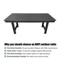thumbnail image 3 of Mosbrisa HDPE Patio Dining Table, with Umbrella Hole, Weather Resistant, for Outdoor, Garden, Yard , 1 Piece, Grey, 3 of 6
