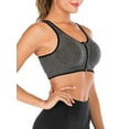 thumbnail image 4 of Women Zipper Racerback Sport Bras Seamless Support Workout Yoga Fitness Sports Bras Gray L, 4 of 6