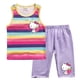 thumbnail image 3 of Hello Kitty-Chaleco a rayas de algodón para niñas, traje exterior informal para niños, cuello redondo sin mangas y pantalones cortos, conjunto de dos piezas, novedad de verano, 3 of 4