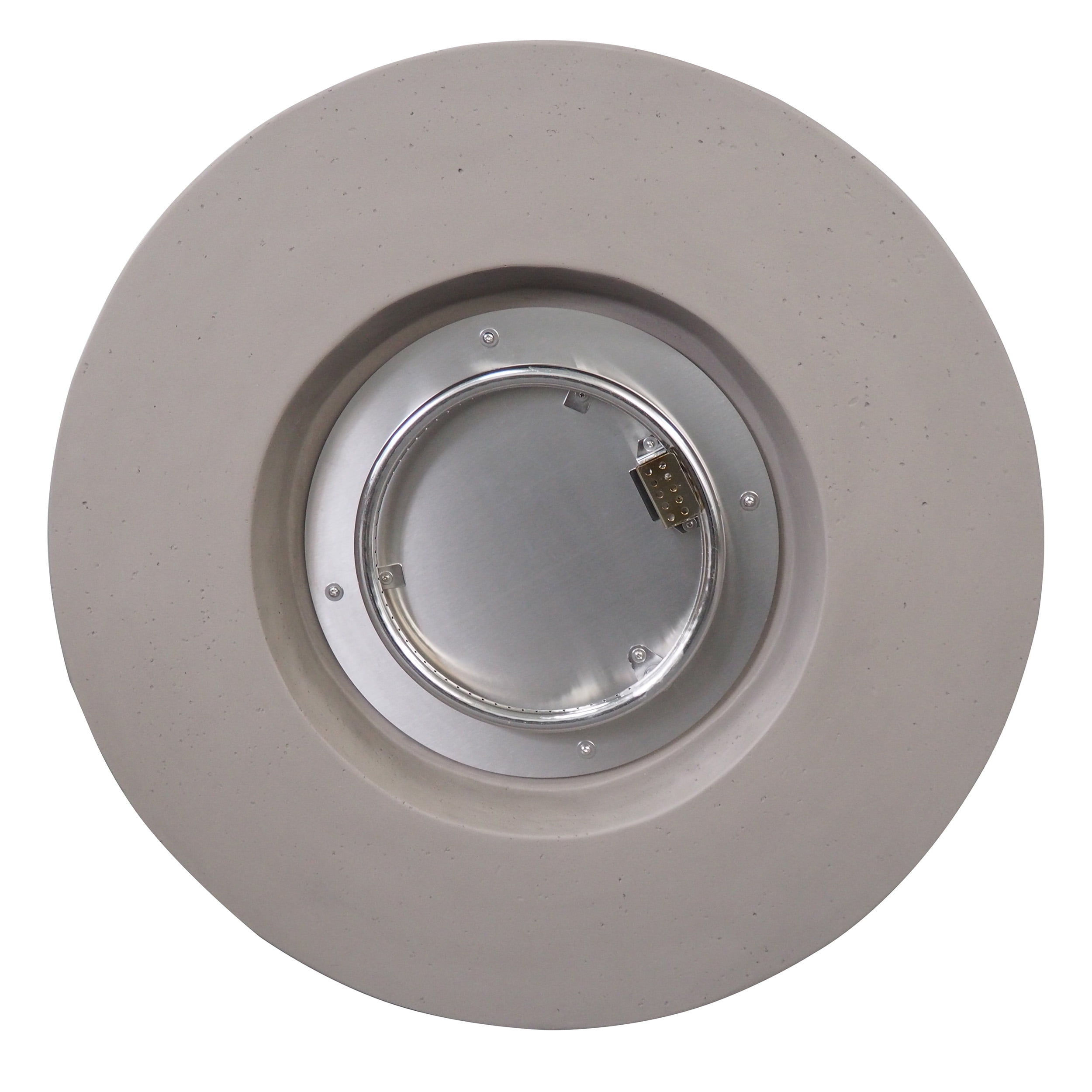 Alison Outdoor 31" Light Weight Concrete Round Gas Burning Fire Pit, Light Gray