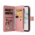 thumbnail image 4 of Phone Case for Google Pixel 7, Google Pixel 7 Wallet Case, Luxury Folio Flip Leather Cover [Zipper Pocket] [Wrist Strap] [Kickstand] for Google Pixel 7 6.3 inch, Pink, 4 of 10