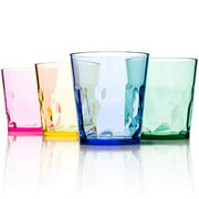 8 oz Unbreakable Premium Juice Glasses - Set of 4 - Tritan Plastic Cups - BPA Free - 100% Made in Japan (Assorted Colors)