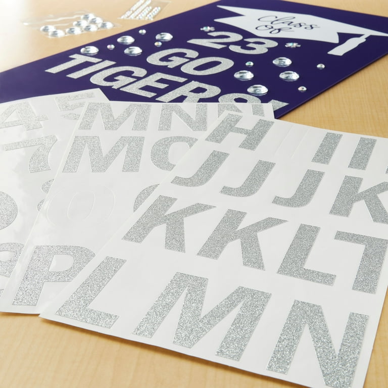 12 Pack: Silver Glitter Alphabet Stickers by Recollections™