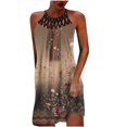 thumbnail image 2 of SMihono Robe d'Été Grande Taille pour Femmes 2023 Mode Col Rond Sans Manches Ajourée 0ut Robe à Bretelles Imprimée, 2 of 4