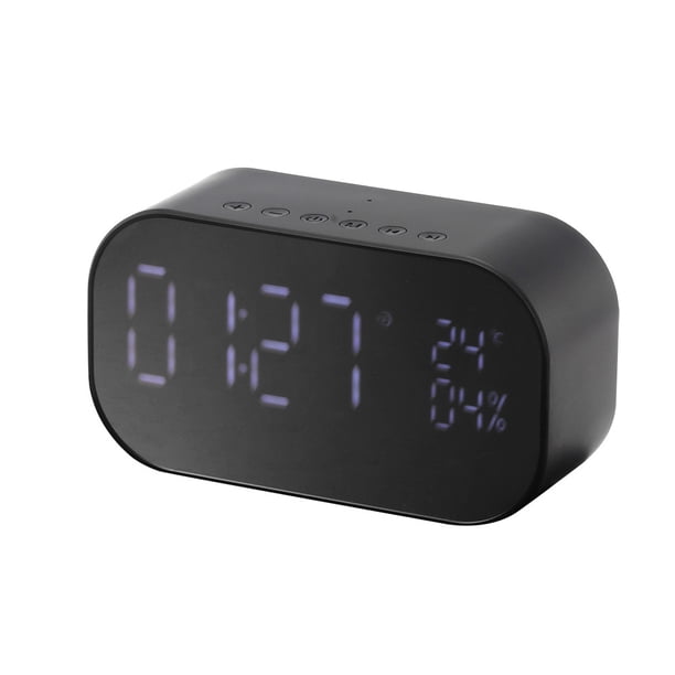 Reloj con altavoz, reloj de radio sin tic-tac de carga inalámbrica con pantalla LED regulable, reloj dual alimentado por red con Guardung EL013668-01