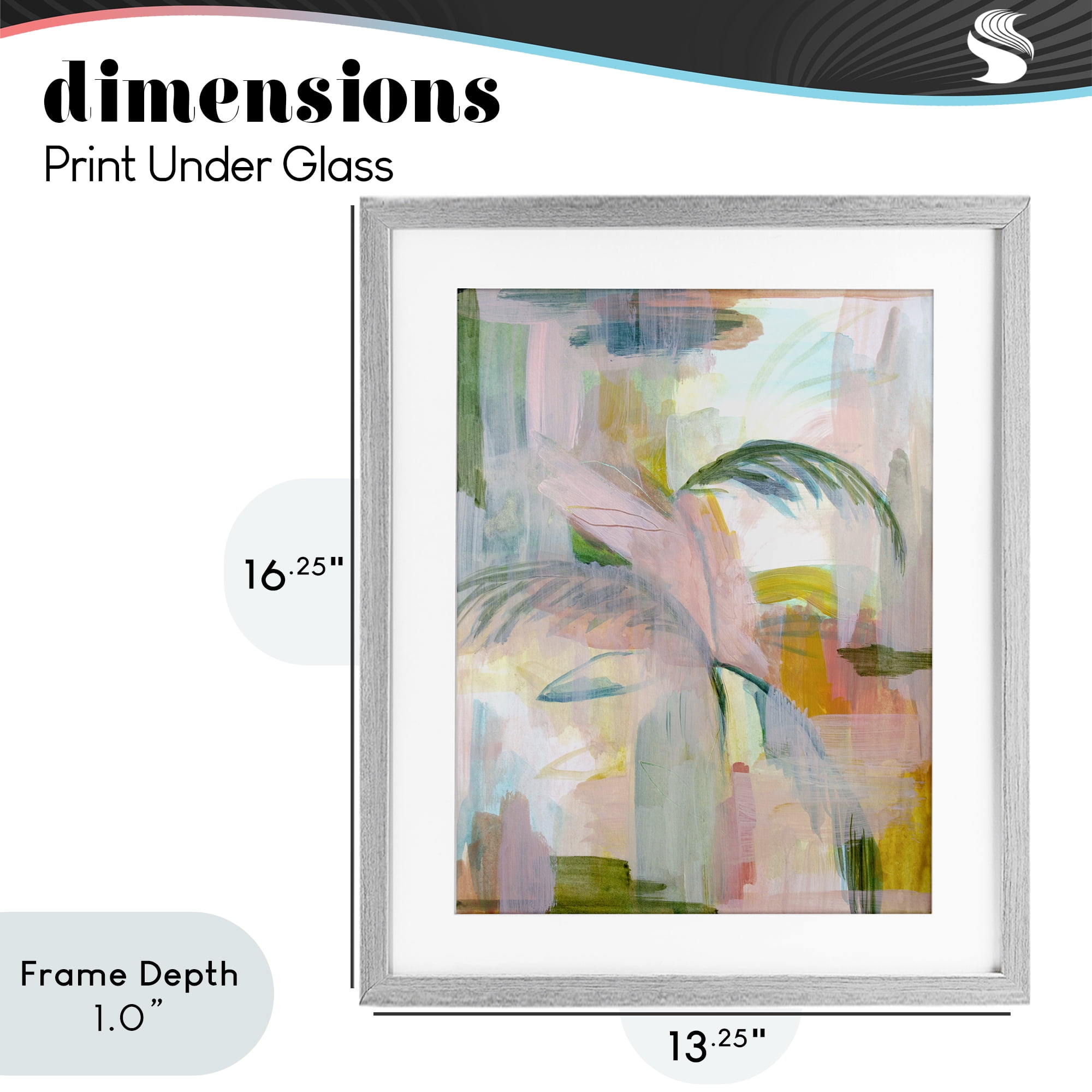 Stupell Industries Palm City Expression Gray Framed Print Under Glass, design by Gemma Bardot