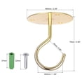 thumbnail image 2 of Uxcell Ceiling Hooks Wall Mounted 65mm Round Plate Iron Gold Tone 3Pack, 2 of 5