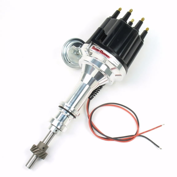 Pertronix D7131710 Flame-Thrower Billet Distributor with Ignitor III Electronics. Vacuum Advance.Black Male Style Cap