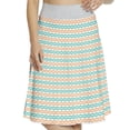thumbnail image 1 of Women's Orange and Teal Minimalistic Waves A-line Printed Skirt Casual Wear, 2XL, Orange Teal and Eggshell, by Ambesonne, 1 of 6
