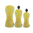 thumbnail image 5 of AMLESO 3Pcs Golf Head Cover Golf cover Fashion PU Leather Portable Golf Club Cover Protector for Sports Adults Outdoor Gift yellow, 5 of 10